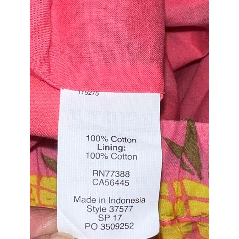 J. Crew Pink Pineapple Print Elastic Waist Skirt Women's Size L Summer Casual - Picture 7 of 8